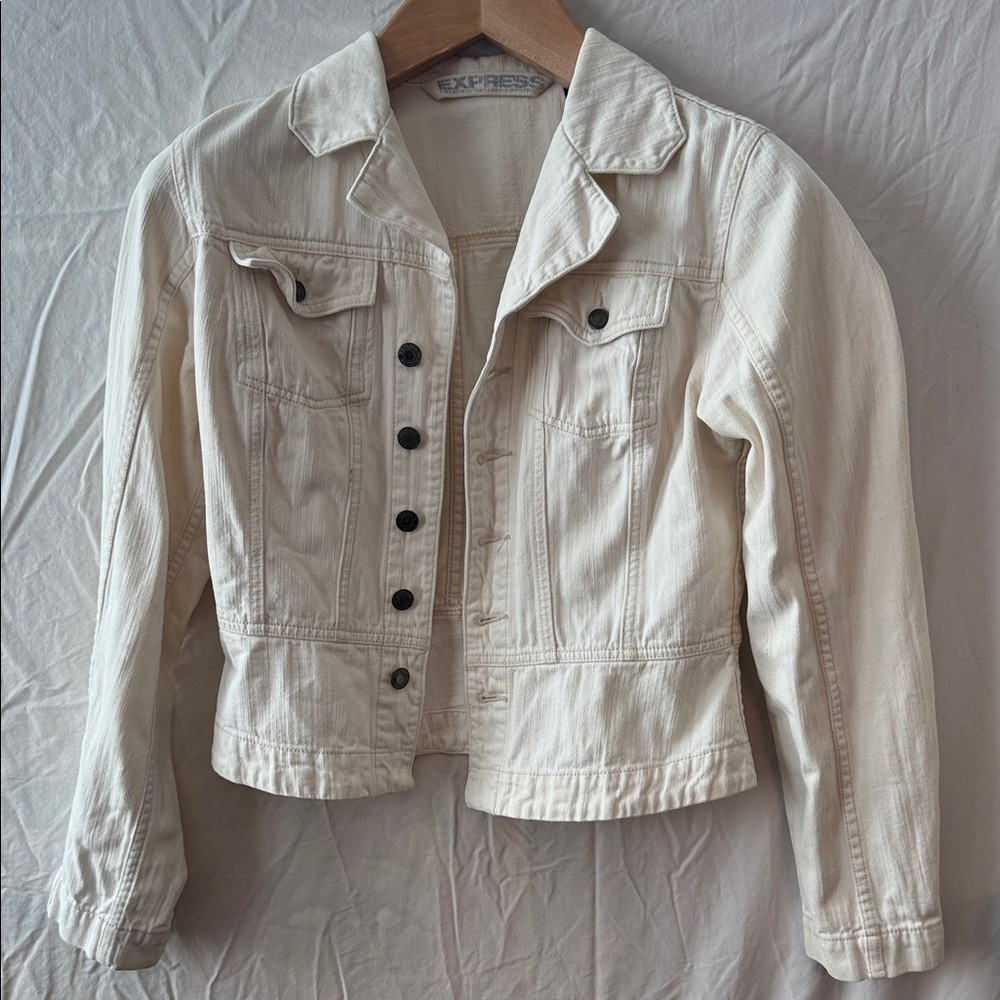 Express Off-White Denim Jacket